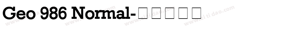 Geo 986 Normal字体转换